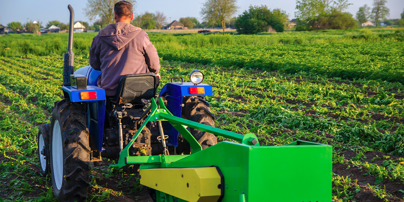 compact tractor on a farm